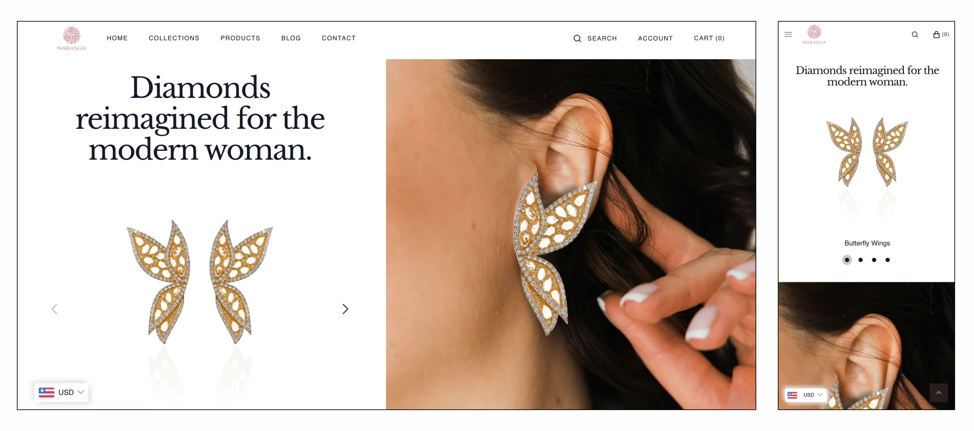 Narasha — Shopify E-commerce Website Development, detail view